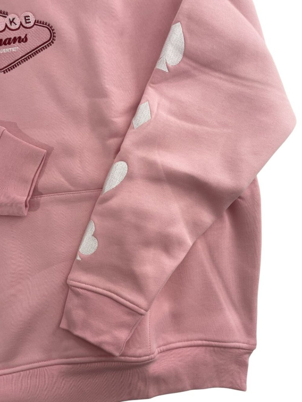 Unlike Humans Casino Pink Hooded Sweatshirt Aces Dice Graphics Unisex Size M NWT - Picture 5 of 8